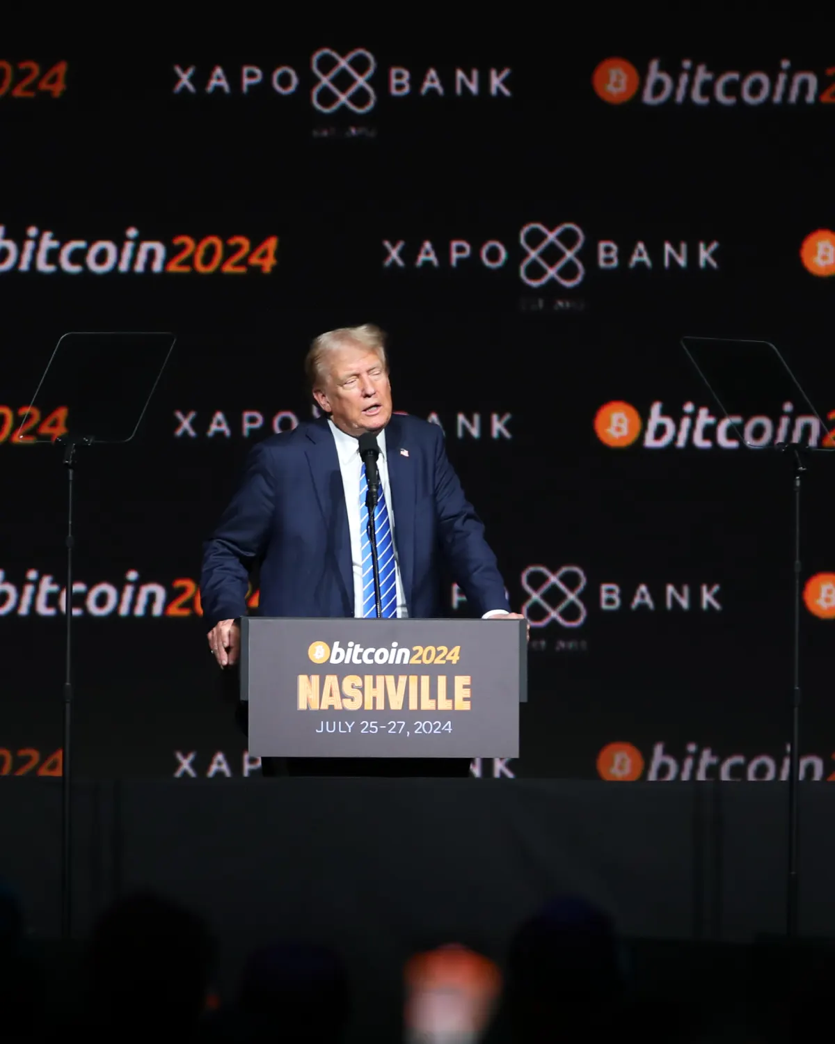 Bitcoin 2024 — Donald Trump on the Nashville keynote stage